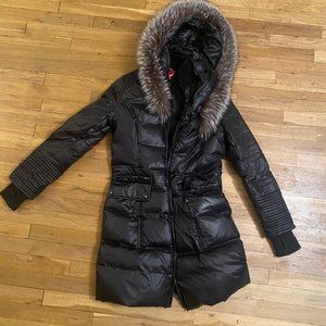 Women's Down Coat with Real Fur Hood